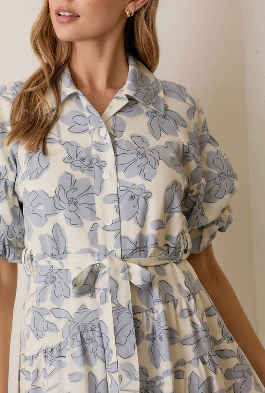 The “Blooming Elegance” Dress - Blue