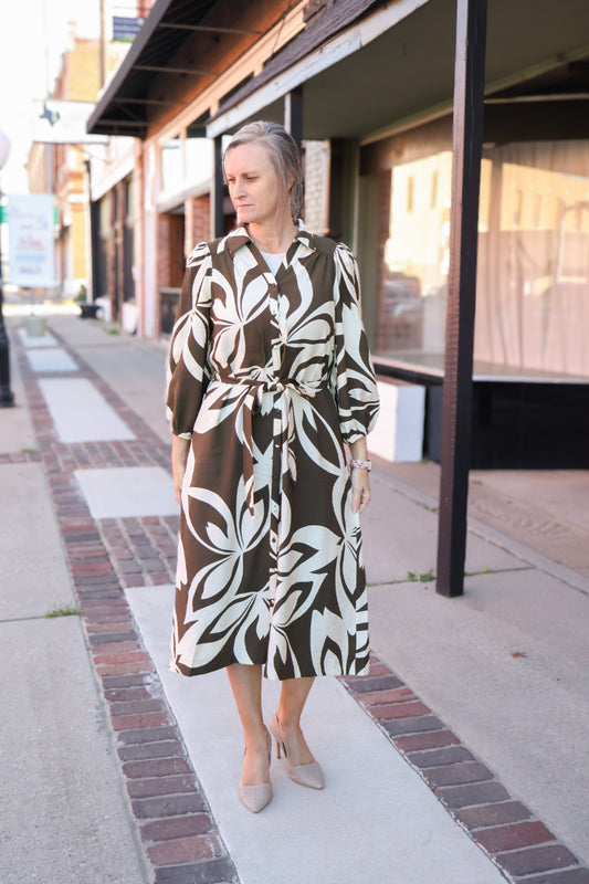 “Olive Petals” Dress