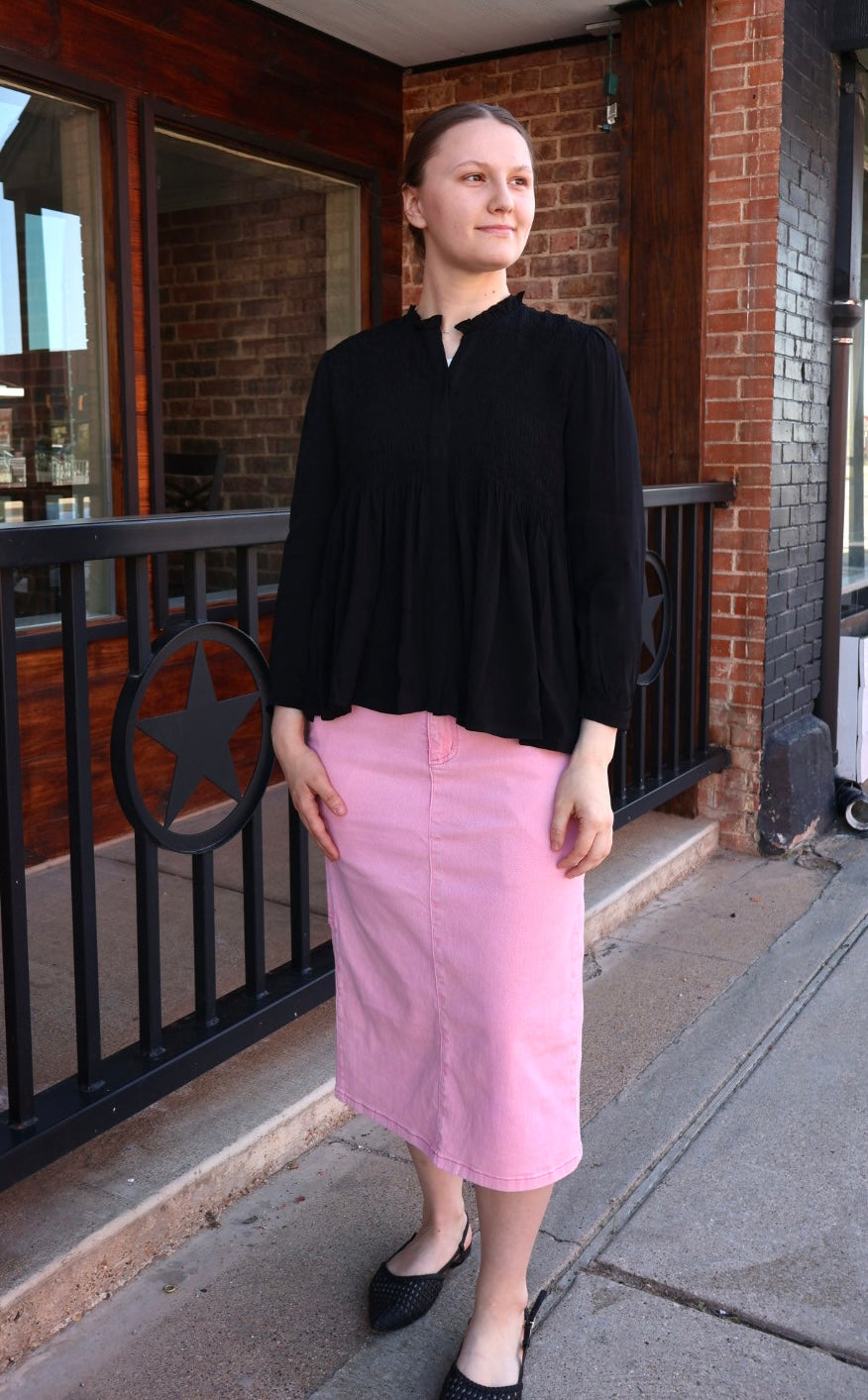 The “Lauren” Denim skirt - Pink