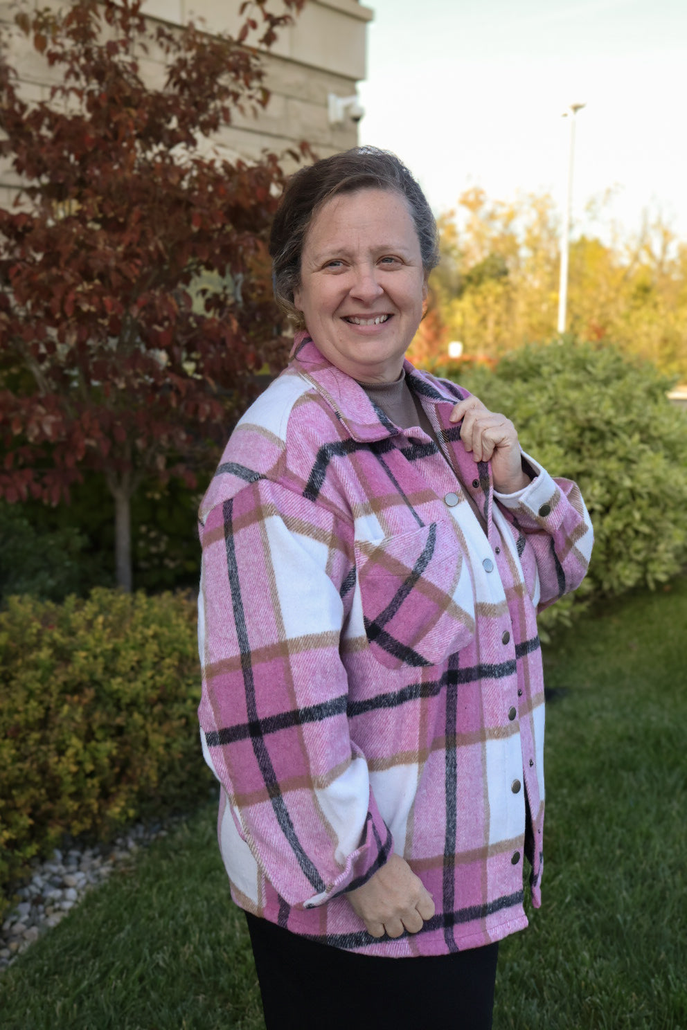 “Plaid and Perfect” Shacket - Pink
