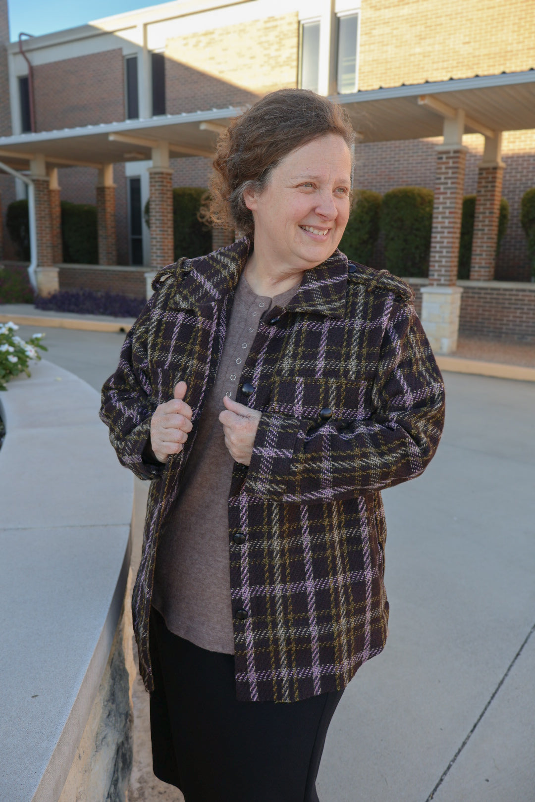 Brown Plaid Coat
