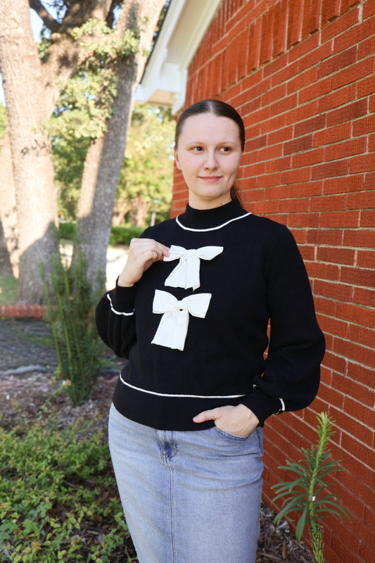 “Stroll on the City” Bow Sweater