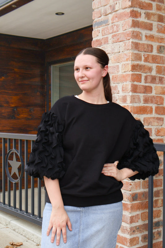 “Ruffles and Frill” Sweatshirt Top