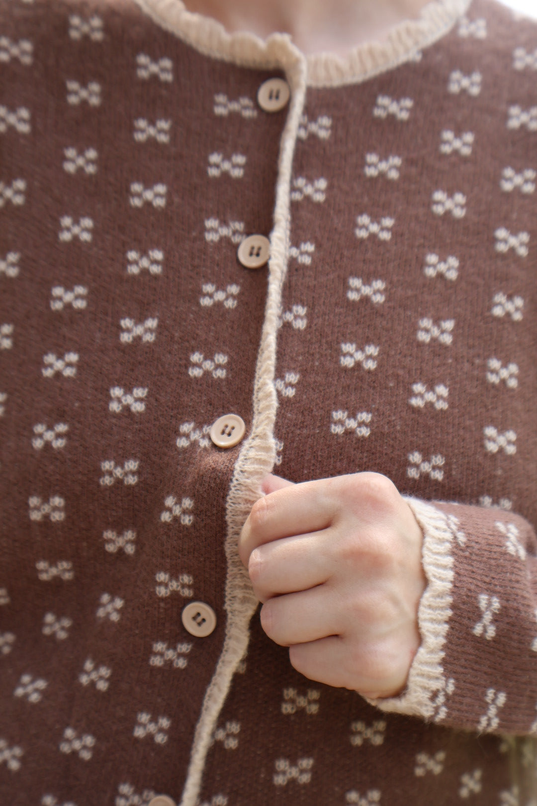 “Chestnut Charm” Sweater Cardigan
