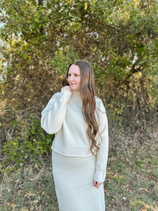 “Warm Wishes” Sweater Top - Cream