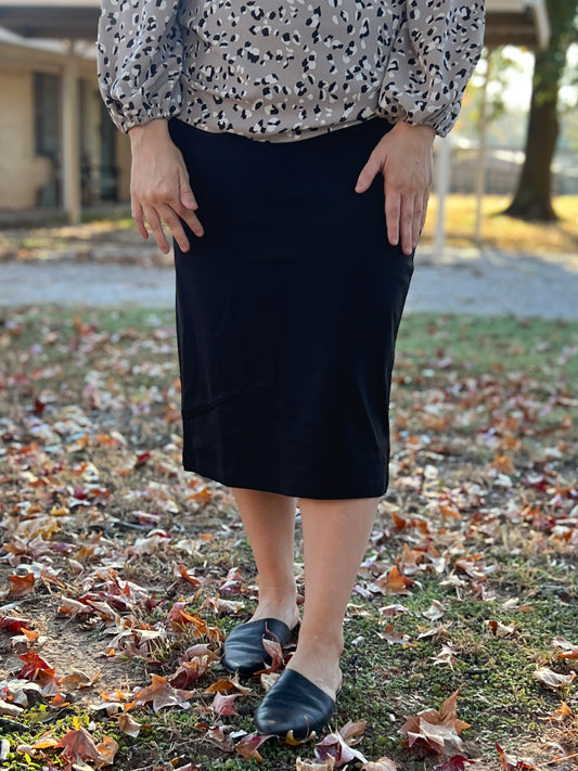 Butter Soft Pencil Skirt - Black
