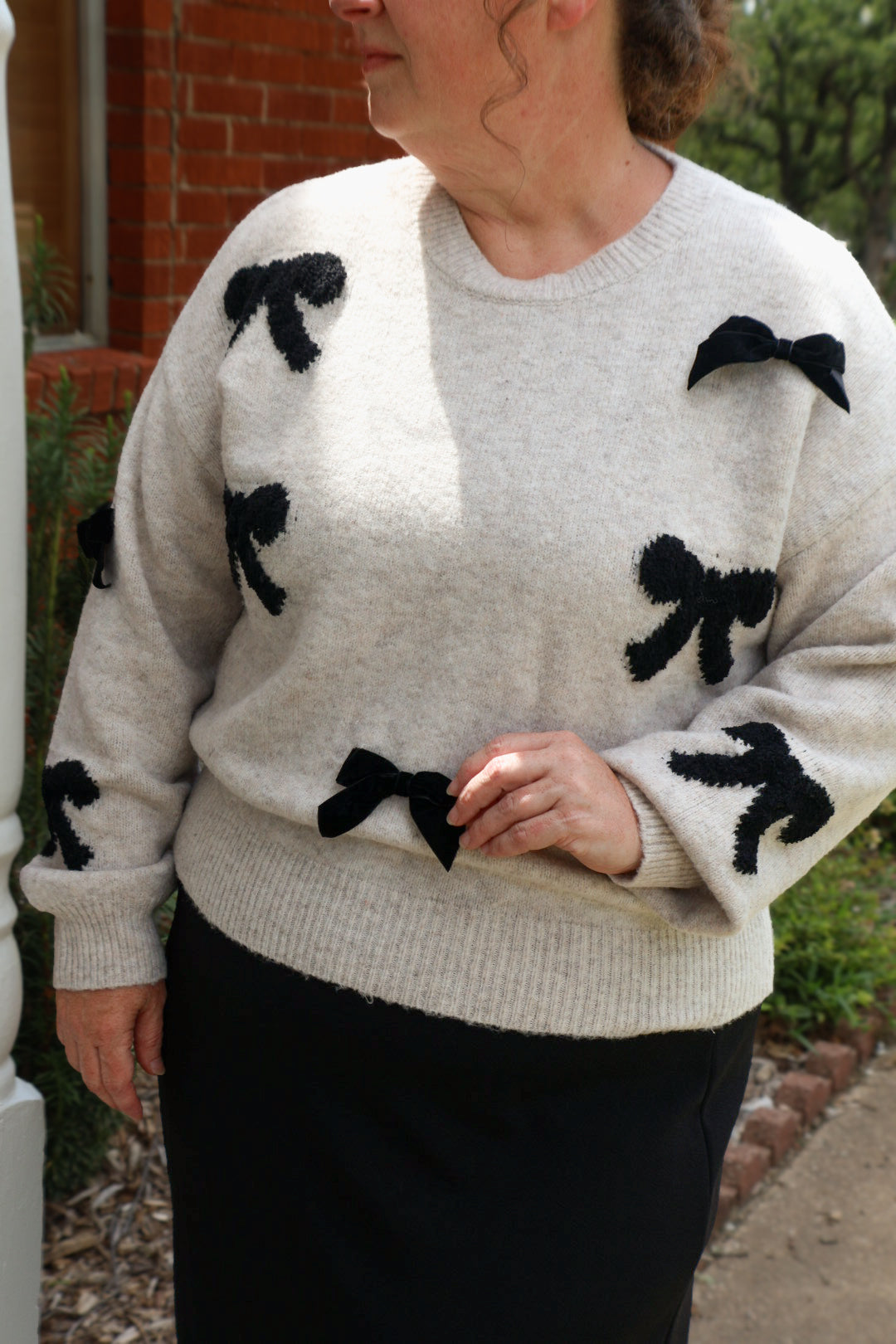 “Cozy Elegance” Bow Sweater