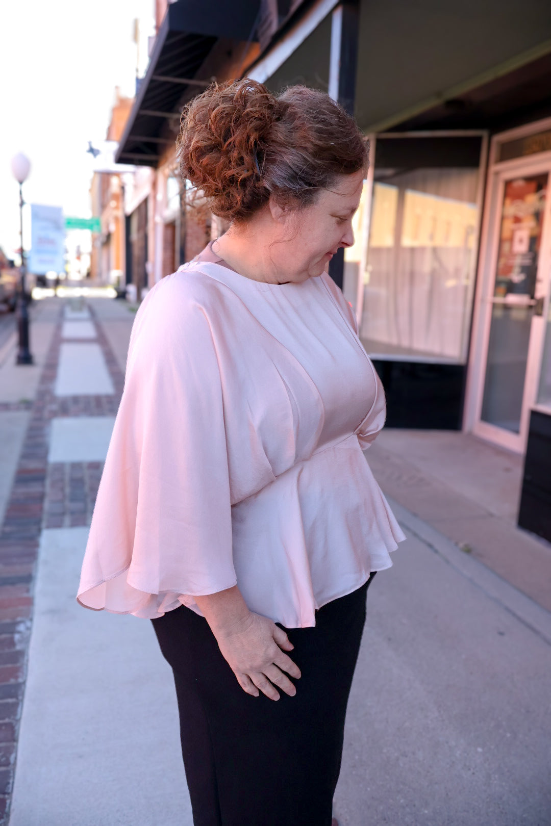 “Spring in Satin” Top - Blush