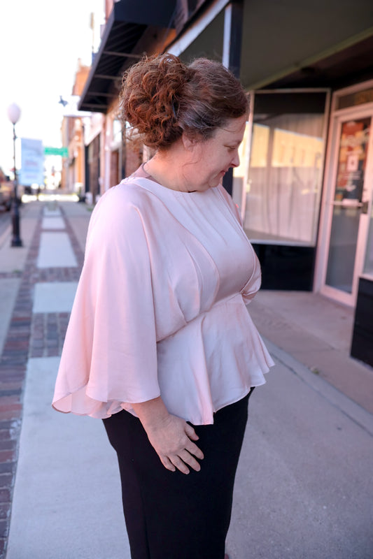 “Spring in Satin” Top - Blush
