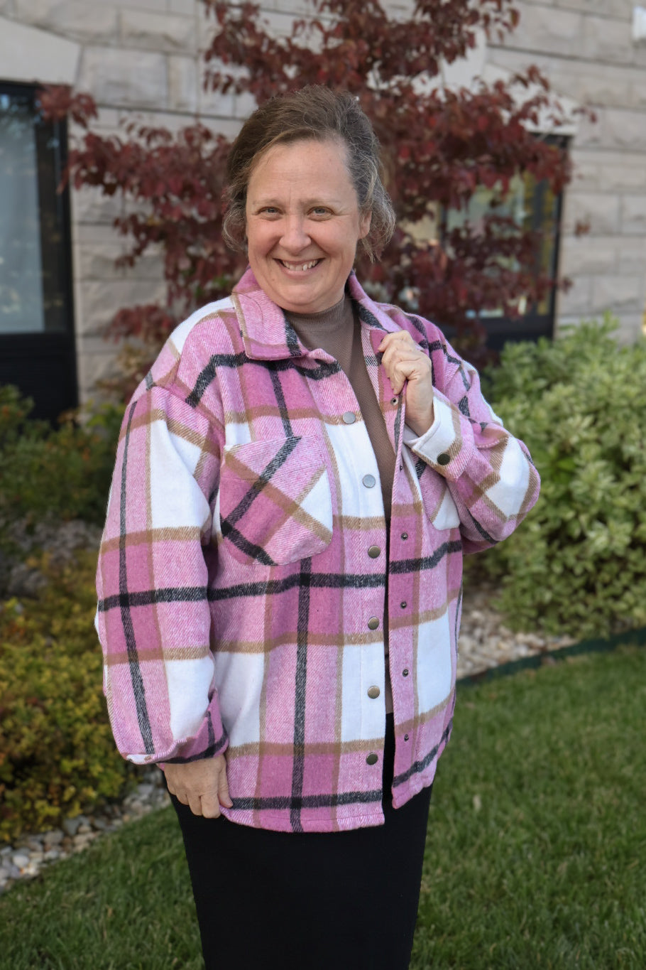 “Plaid and Perfect” Shacket - Pink