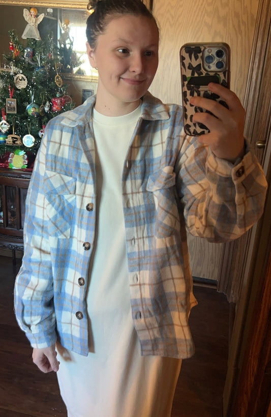 Blue Plaid Shacket