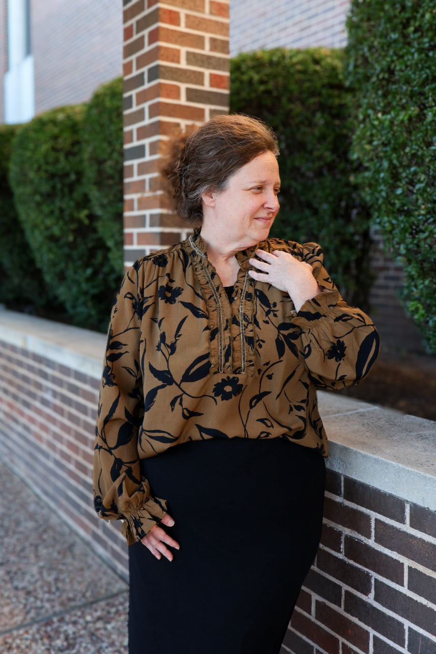 “Trimmed in Velvet” Top