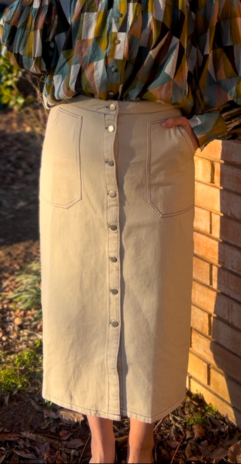 The “Mason” Button Down Skirt