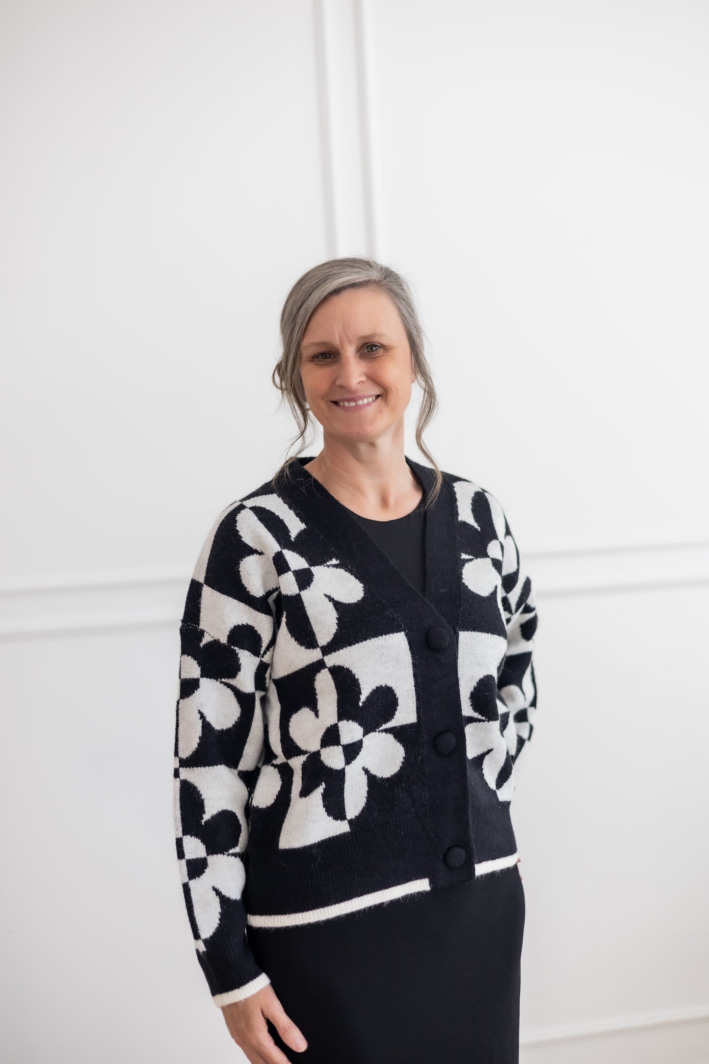 “Retro Floral” Sweater Cardigan